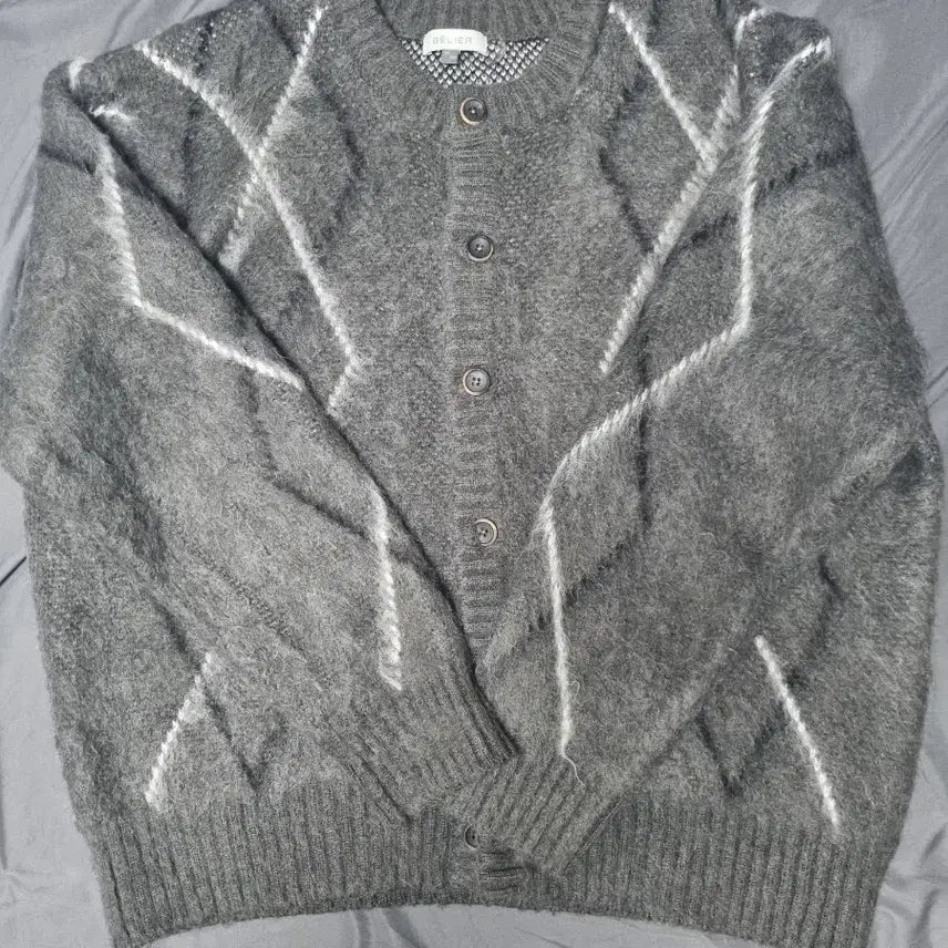 [BUNJANG] Vellie Brushed Argyle Cardigan / 벨리에 브러쉬드 아가일 가디건