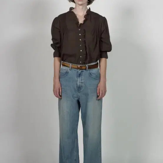 [SOLD OUT] 비아플레인 빅토리아 블라우스 브라운