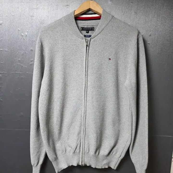 [BUNJANG] Tommy Hilfiger Gray Knit Zip-Up Jacket XL (105) / 타미힐피거 회색 니트 집업 XL (105)
