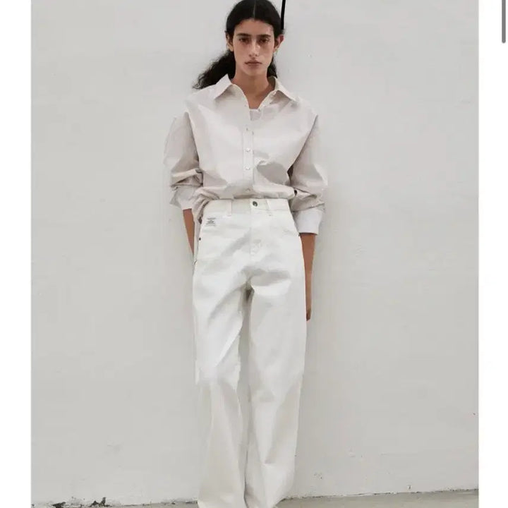 [BUNJANG] Eumkiim White Wide Pants / 으음키임 화이트 와이드 팬츠