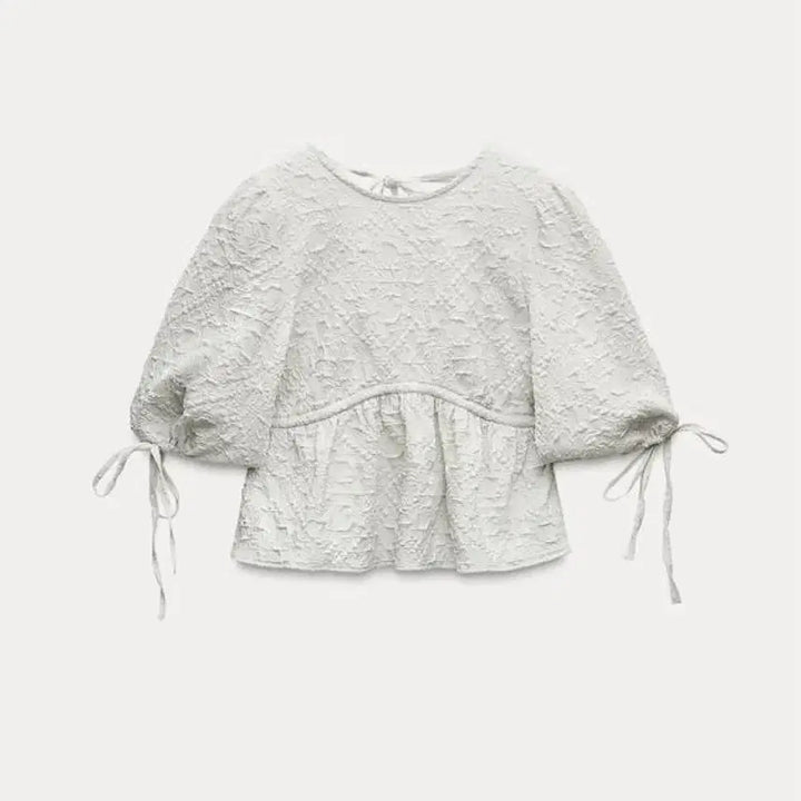 [BUNJANG] ZARA Jacquard Volume Shirt Mint XS / 자라 볼륨 자카드 셔츠 민트 xs  (새상품)