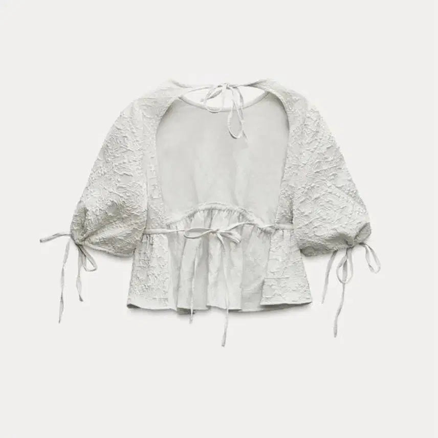 [BUNJANG] ZARA Jacquard Volume Shirt Mint XS / 자라 볼륨 자카드 셔츠 민트 xs  (새상품)