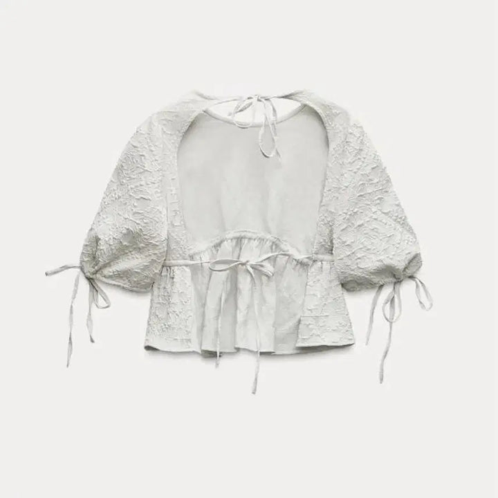 [BUNJANG] ZARA Jacquard Volume Shirt Mint XS / 자라 볼륨 자카드 셔츠 민트 xs  (새상품)