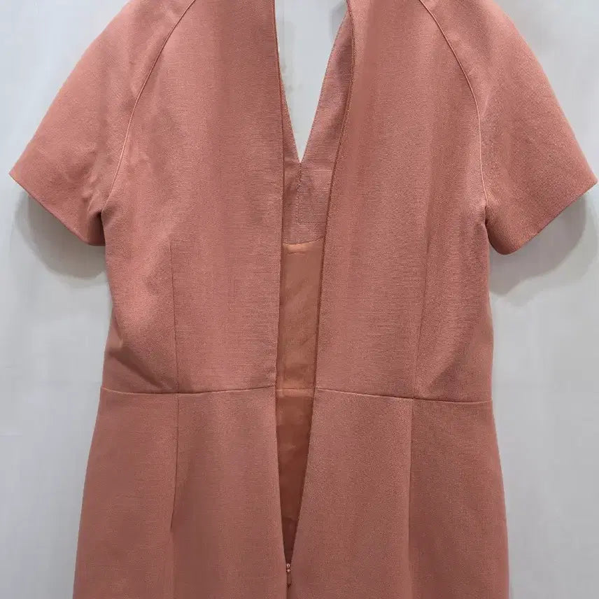 [BUNJANG] Max Mara Pink Linen Blend High-Neck Dress / (정품)막스마라 핑크 반팔 린넨 원피스