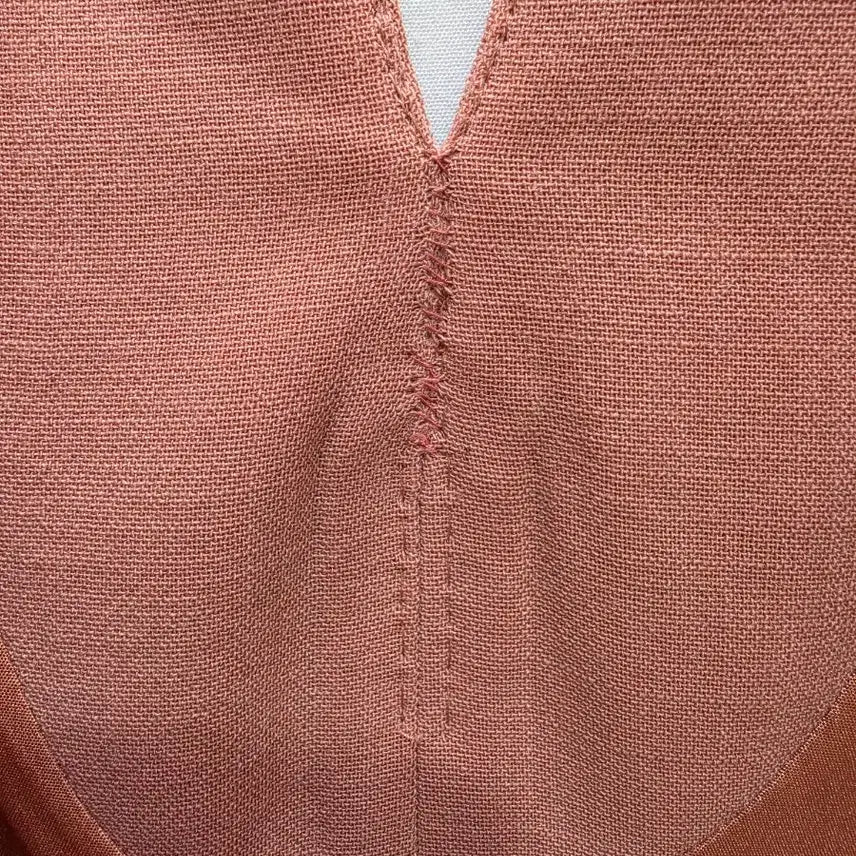 [BUNJANG] Max Mara Pink Linen Blend High-Neck Dress / (정품)막스마라 핑크 반팔 린넨 원피스