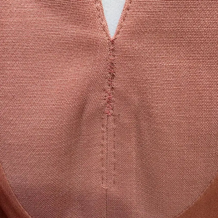 [BUNJANG] Max Mara Pink Linen Blend High-Neck Dress / (정품)막스마라 핑크 반팔 린넨 원피스