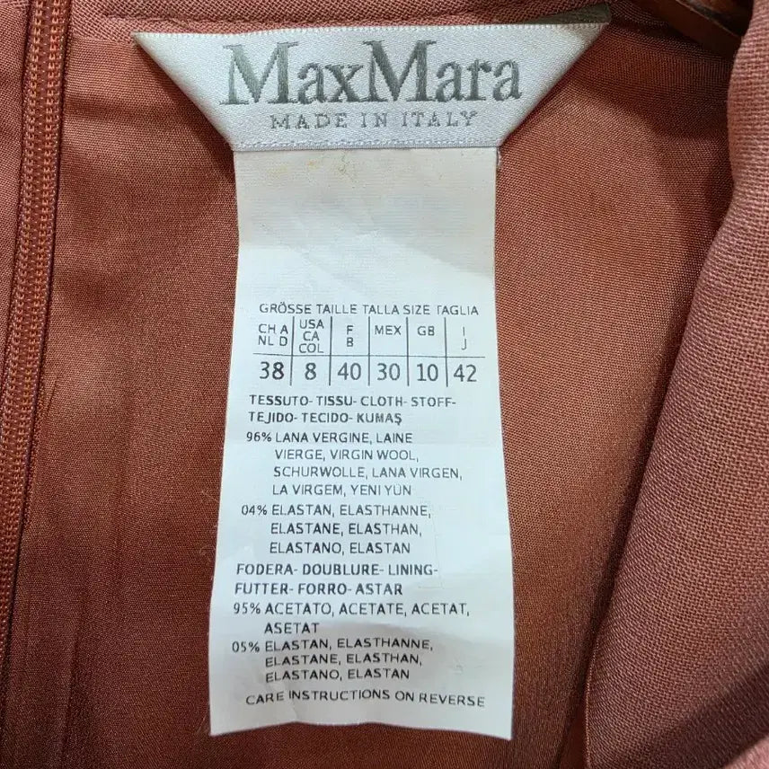 [BUNJANG] Max Mara Pink Linen Blend High-Neck Dress / (정품)막스마라 핑크 반팔 린넨 원피스