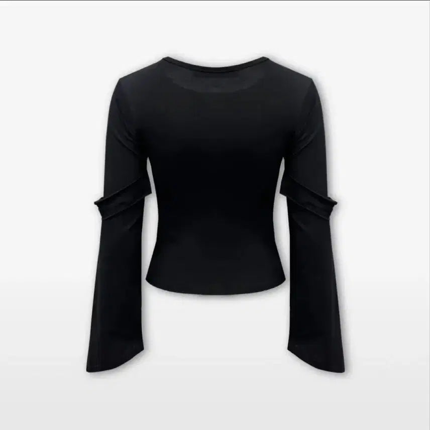 [BUNJANG] 0104 Black Cross Embellished Long Sleeve T-shirt / 공일공사 블랙 십자가 장식 롱 슬리브 티셔츠