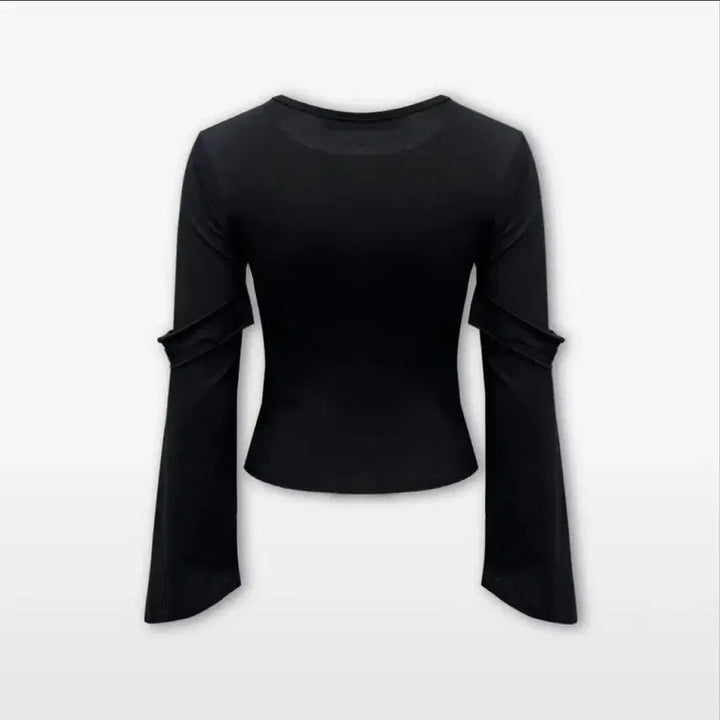 [BUNJANG] 0104 Black Cross Embellished Long Sleeve T-shirt / 공일공사 블랙 십자가 장식 롱 슬리브 티셔츠