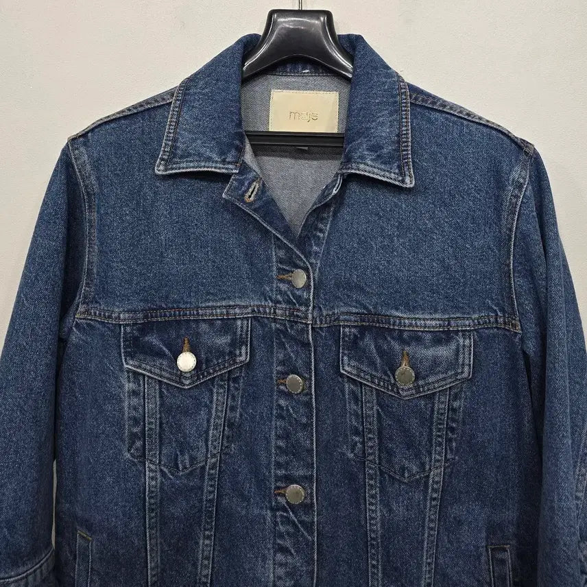 [BUNJANG] Maje Denim Frill Jacket / [95] 여성 마쥬 데님 프릴 청 자켓