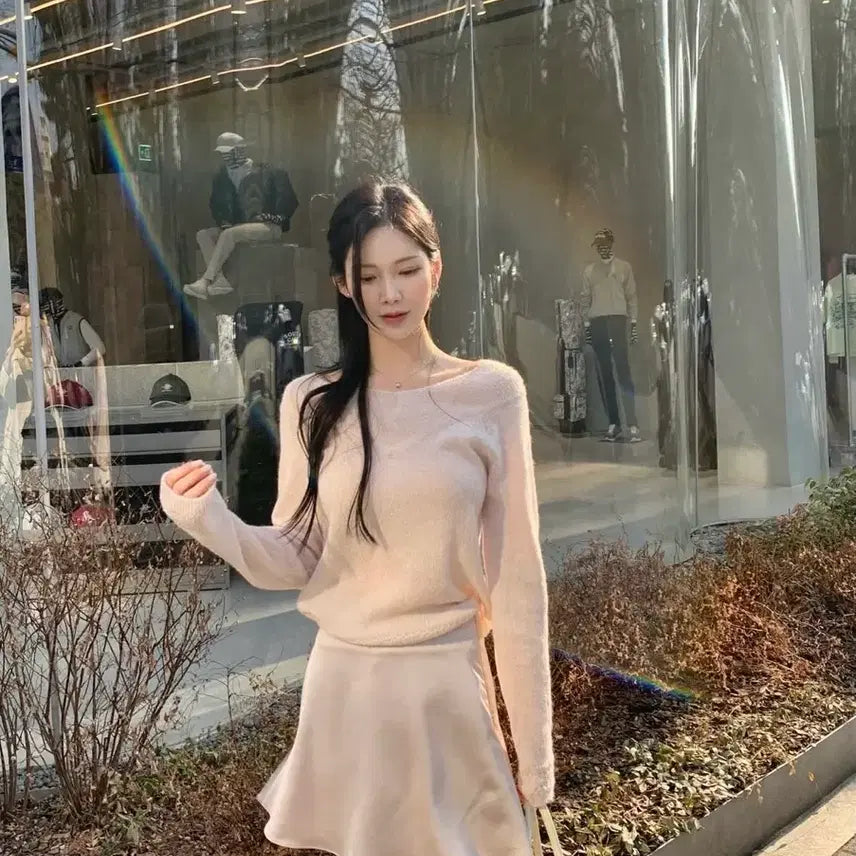 [BUNJANG] Le-yel Off-shoulder Two-way Knit Ivory / 르옐 오프숄더 투웨이 니트 아이보리