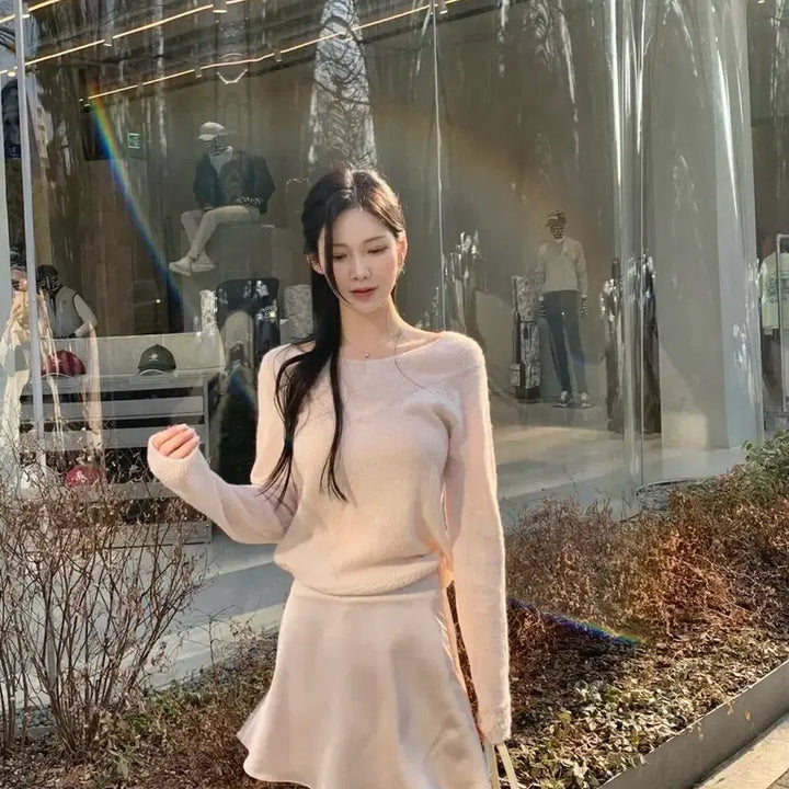 [BUNJANG] Le-yel Off-shoulder Two-way Knit Ivory / 르옐 오프숄더 투웨이 니트 아이보리