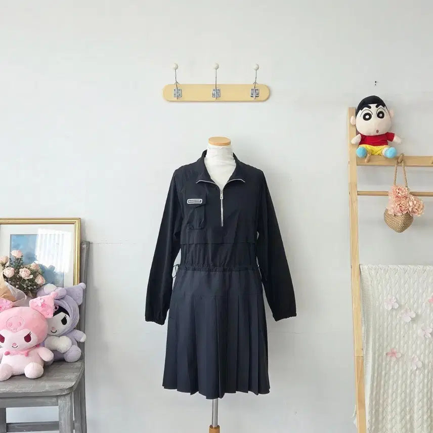 [BUNJANG] RAINMAKER Black Pleated Dress / 빈티지 만원샵 RAINMAKER 블랙 주름 원피스