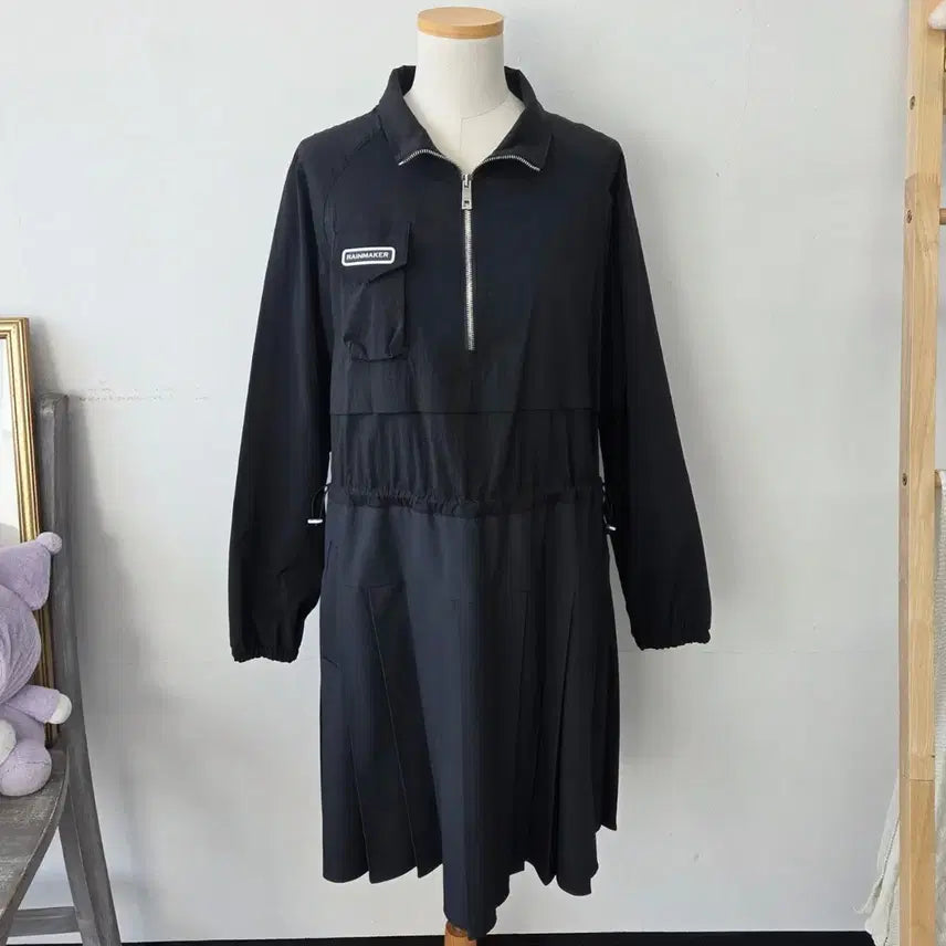 [BUNJANG] RAINMAKER Black Pleated Dress / 빈티지 만원샵 RAINMAKER 블랙 주름 원피스