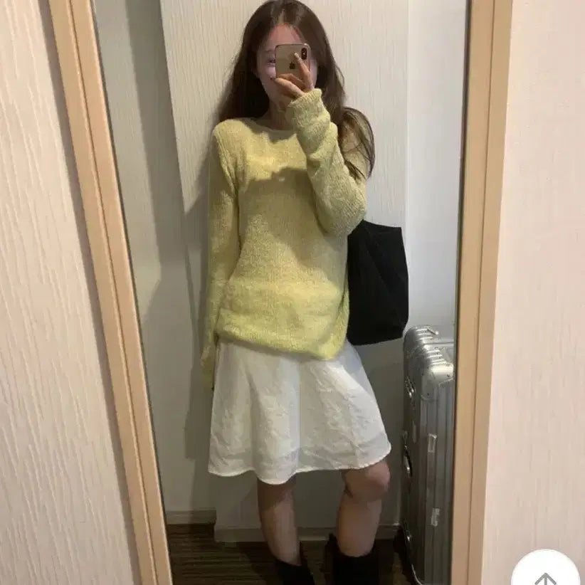 [BUNJANG] Rambii Lemon Green Knit Top / 람비 레모니 연두색 니트 에이블리