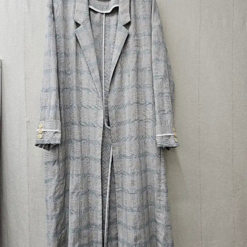 [BUNJANG] System Oversized Check Pattern Maron Robe Coat / 한섬 시스템  오버핏 체크패턴 마롱로브코트 ~66