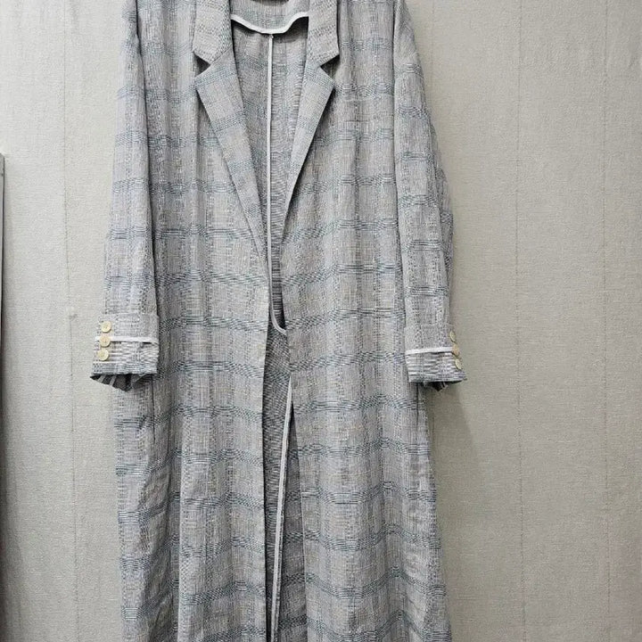 [BUNJANG] System Oversized Check Pattern Maron Robe Coat / 한섬 시스템  오버핏 체크패턴 마롱로브코트 ~66