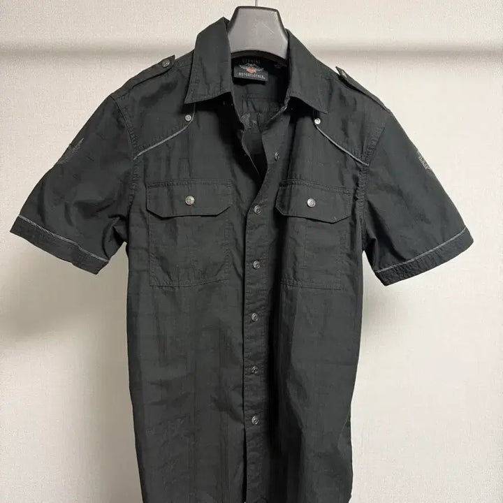 [BUNJANG] Harley-Davidson Embroidered Ripstop Short Sleeve Work Shirt / 할리데이비슨 정품 립스탑 자수 반팔 워크 셔츠