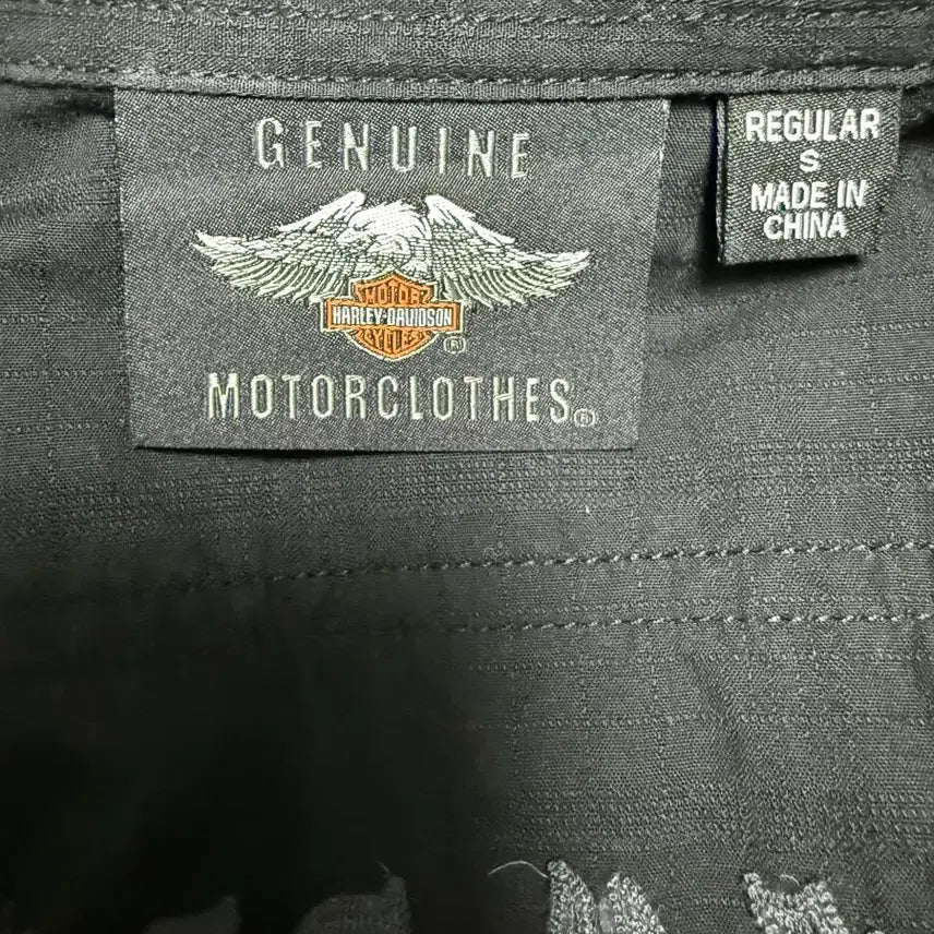 [BUNJANG] Harley-Davidson Embroidered Ripstop Short Sleeve Work Shirt / 할리데이비슨 정품 립스탑 자수 반팔 워크 셔츠