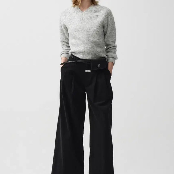 [BUNJANG] Marithe T-shirt Two-Tuck Chino Pants - Black - M / 마리떼 투턱 치노팬츠 블랙 M