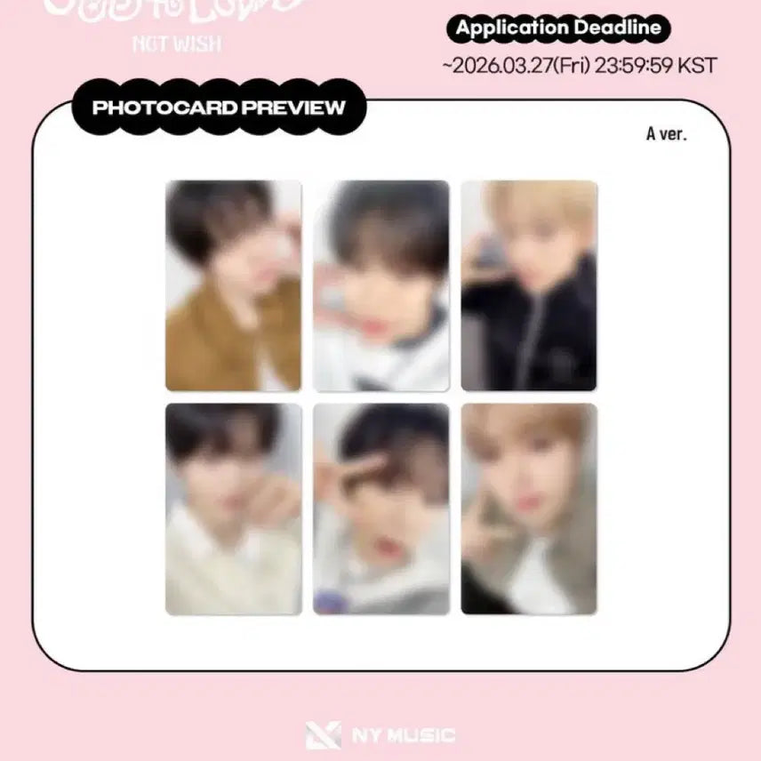 [BUNJANG] NCT WISH Jakarta POB Photocard Split Set / A버전 엔시티 위시 자카르타 미공포 포카 분철 오드투러브 NY music