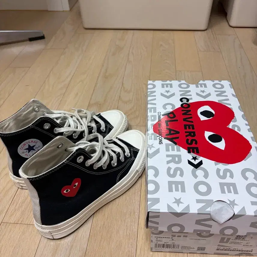 [SOLD OUT] 꼼데가르송 컨버스 척 70 하이 블랙 uk4 EUR 36.5