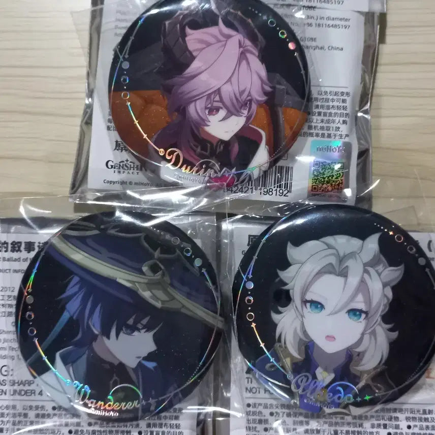 [BUNJANG] Genshin Impact Dvalin Wanderer Albedo Can Badge Bundle Set / 원신 노드크라이 달밤의 서사시 두린 방랑자 알베도 캔뱃지 일괄