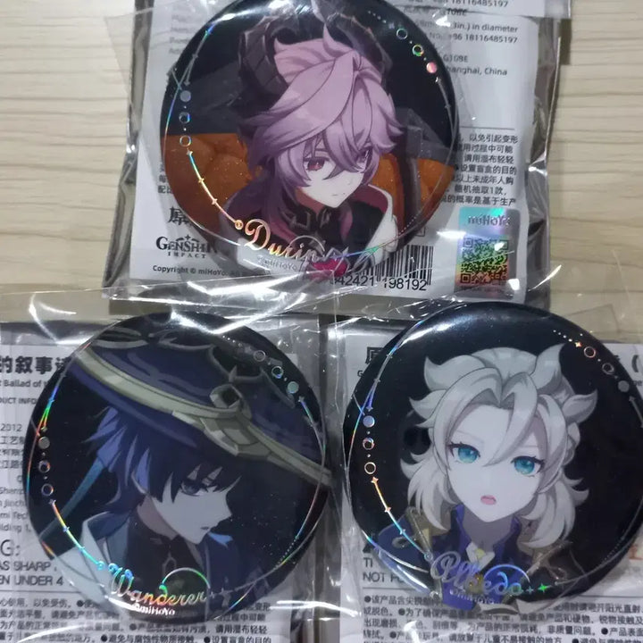 [BUNJANG] Genshin Impact Dvalin Wanderer Albedo Can Badge Bundle Set / 원신 노드크라이 달밤의 서사시 두린 방랑자 알베도 캔뱃지 일괄