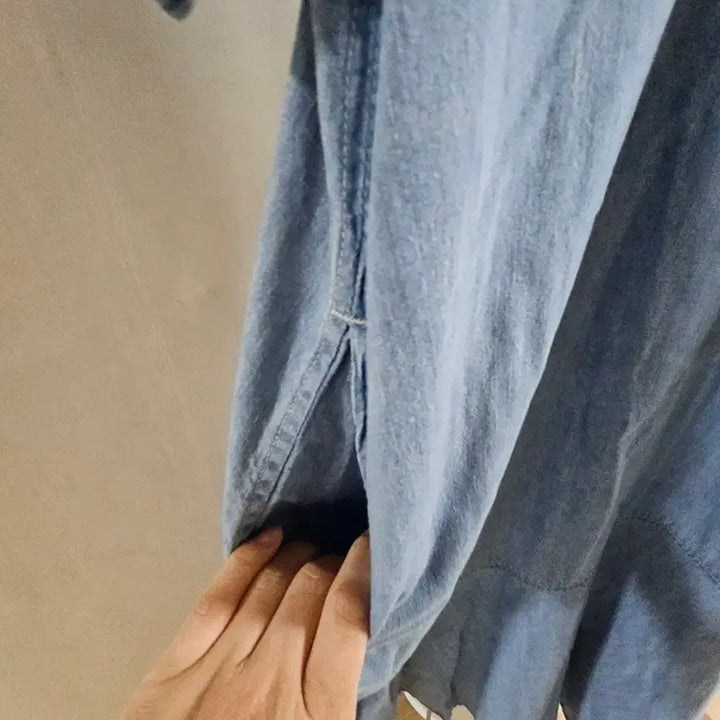 [BUNJANG] Jaju Sailor Collar Denim Long Dress / 자주데님 세일러카라   원피스