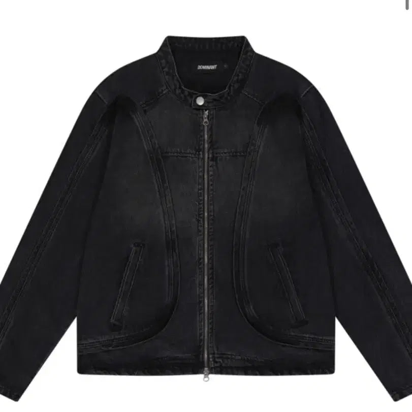 [BUNJANG] Dominant Denim Racer Jacket Black / 도미넌트 데님 레이서자켓 블랙 2