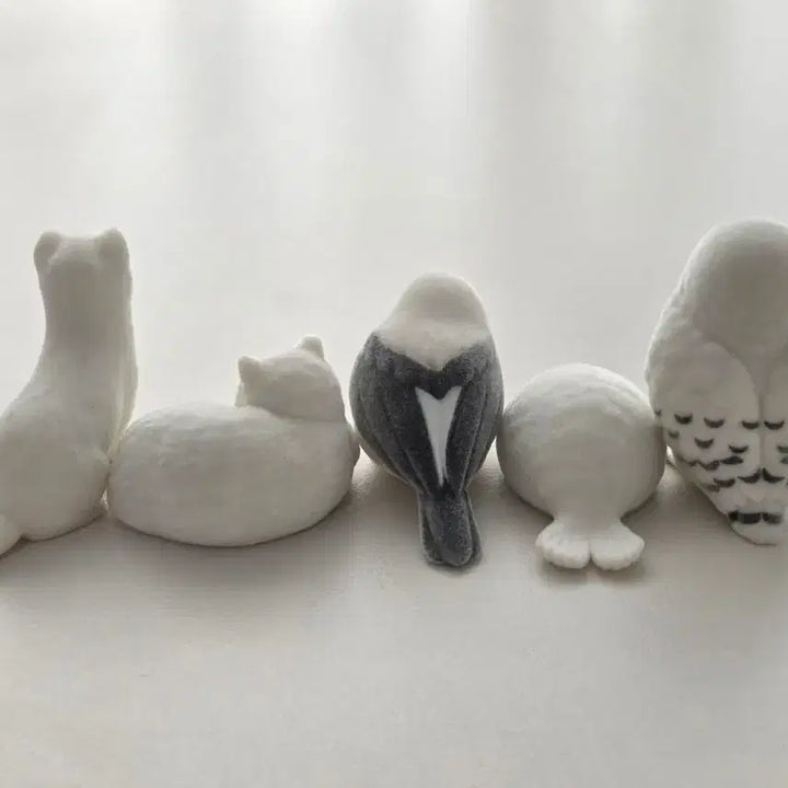 [BUNJANG] PonPon White Animal Gacha Figure Full Set / 뽀송뽀송 하얀 동물 가챠 피규어 풀셋) 시마에나가 오목눈이 뱁새