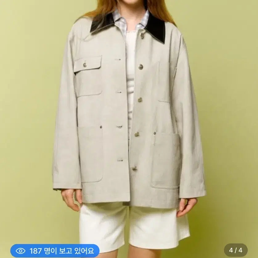 [SOLD OUT] 드파운드 골드버튼 워크 자켓 베이지 gold button work