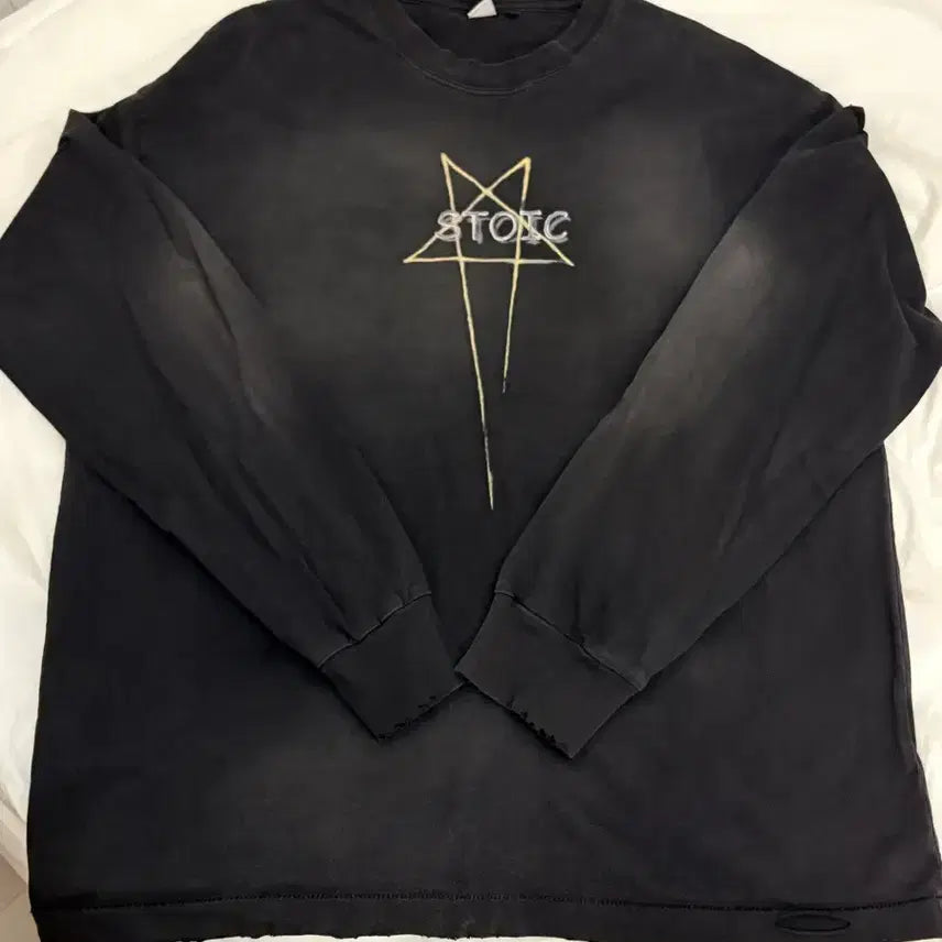 [BUNJANG] Polytelu Doodle Star 001 Charcoal Long Sleeve / 판매)[3]폴리테루 하드 워시 롱슬리브 두들 스타001 차콜