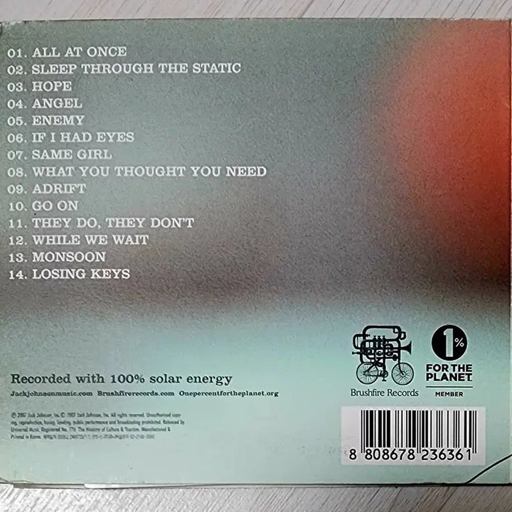 [BUNJANG] Jack Johnson Sleep Through The Static CD / [CD] 잭 존슨 앨범 <Sleep Through The Static>