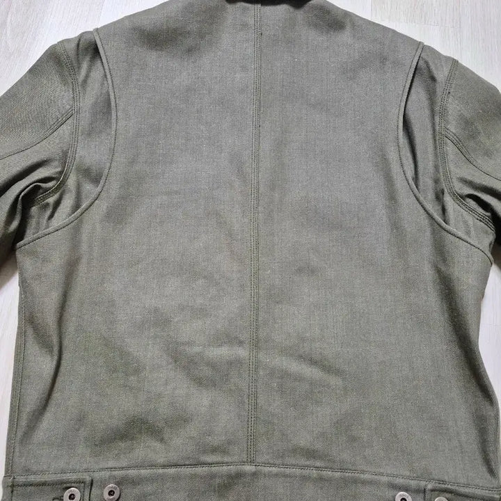 [BUNJANG] Cour No Fade Dungaree Denim Jacket Olive Green / 쿠어 노 페이드 던가리 데님 자켓 올리브 그린