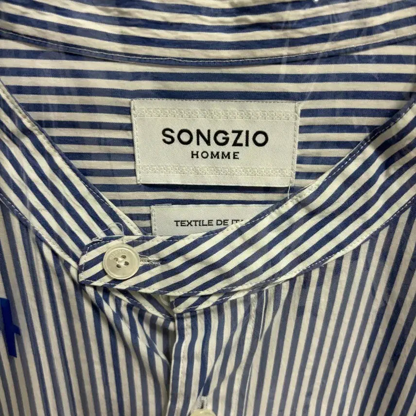 [BUNJANG] Songzio Homme Striped Embroidered Shirt / 송지오 옴므 스트라이프 자수 셔츠