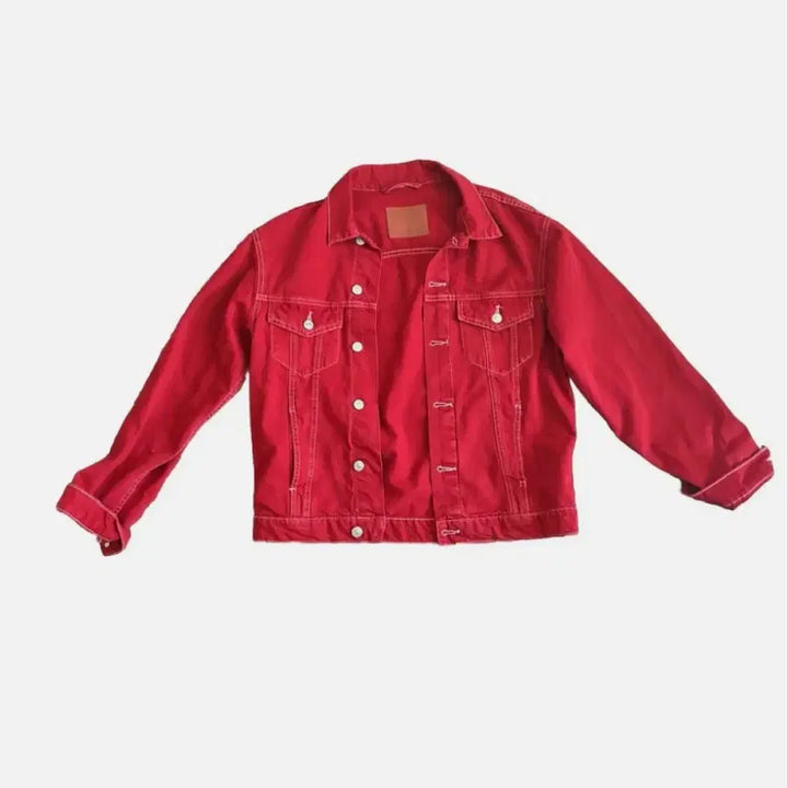 [BUNJANG] Zara Woman Red Denim Jacket / 자라 우먼 레드데님자켓