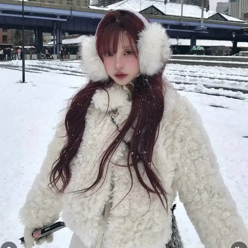 [BUNJANG] Puggle Faux Fur Jacket / 뽀글이 퍼자켓
