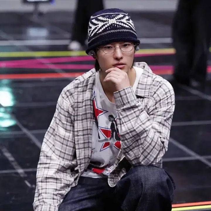 [BUNJANG] Cableami Wool Jacquard Knit Hat - Navy / 케이블아미 cableami 울 자카드 와치 캡 니트 햇 새상품
