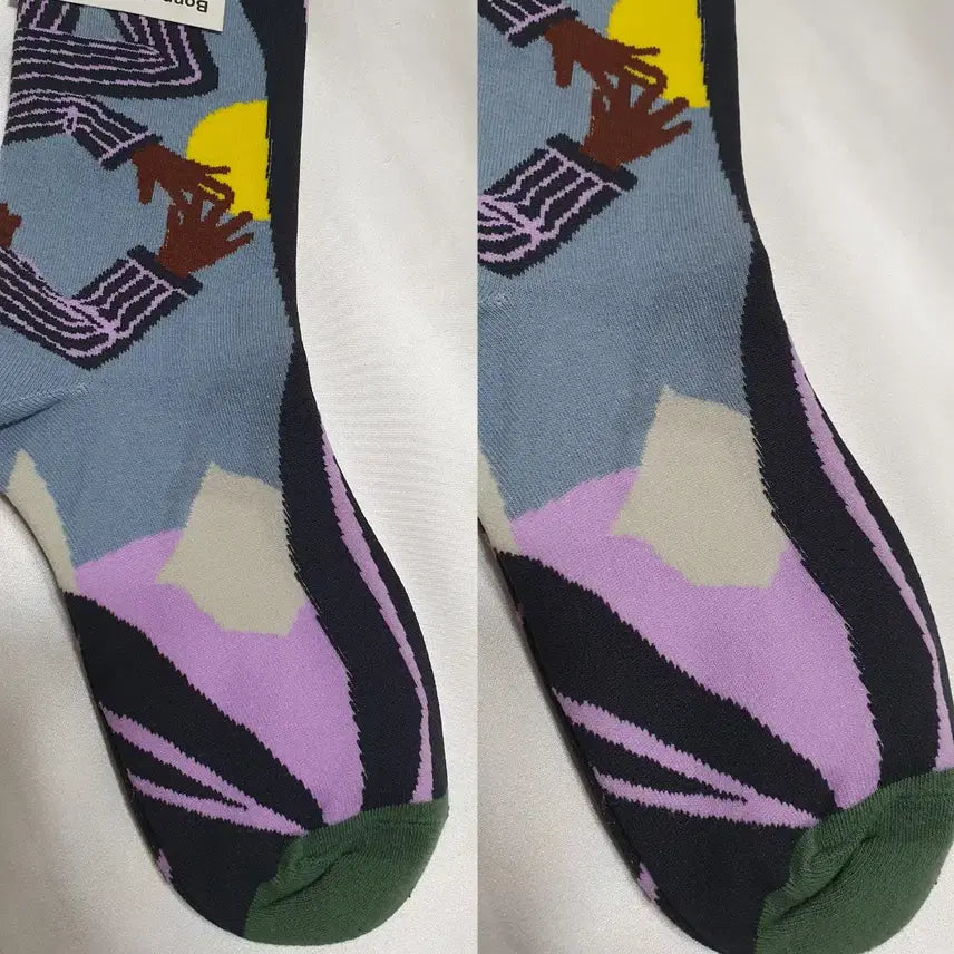 [BUNJANG] Bonne Maison Stripe Pattern Socks / 크림베이지 그린 블루 스트라이프 추상 Bonne Maison 본메종 양말