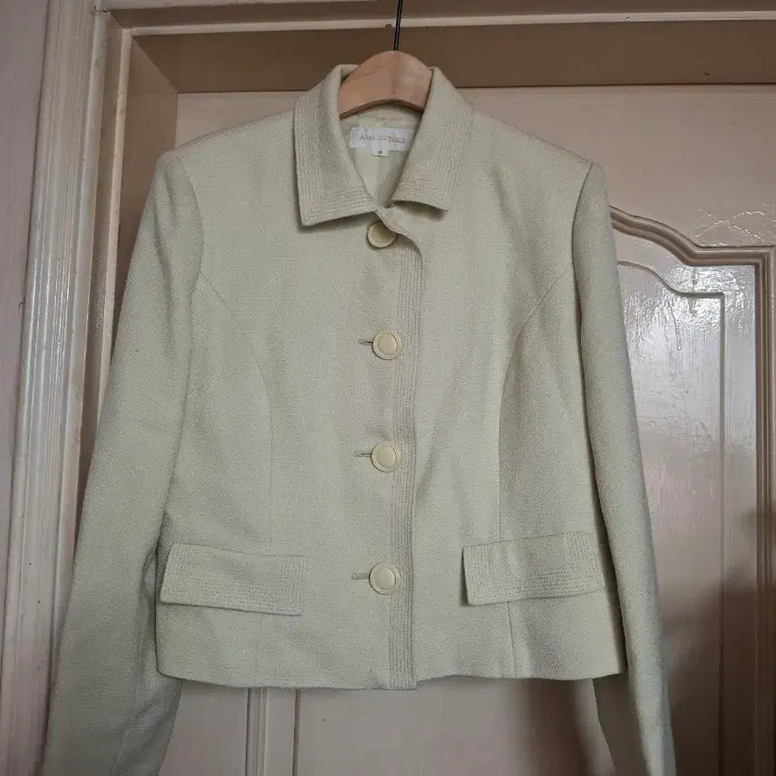 [BUNJANG] AMI INTIME Cropped Jacket / [AMI INTIME]일본 여성 브랜드 연한 연두빛 쟈켓