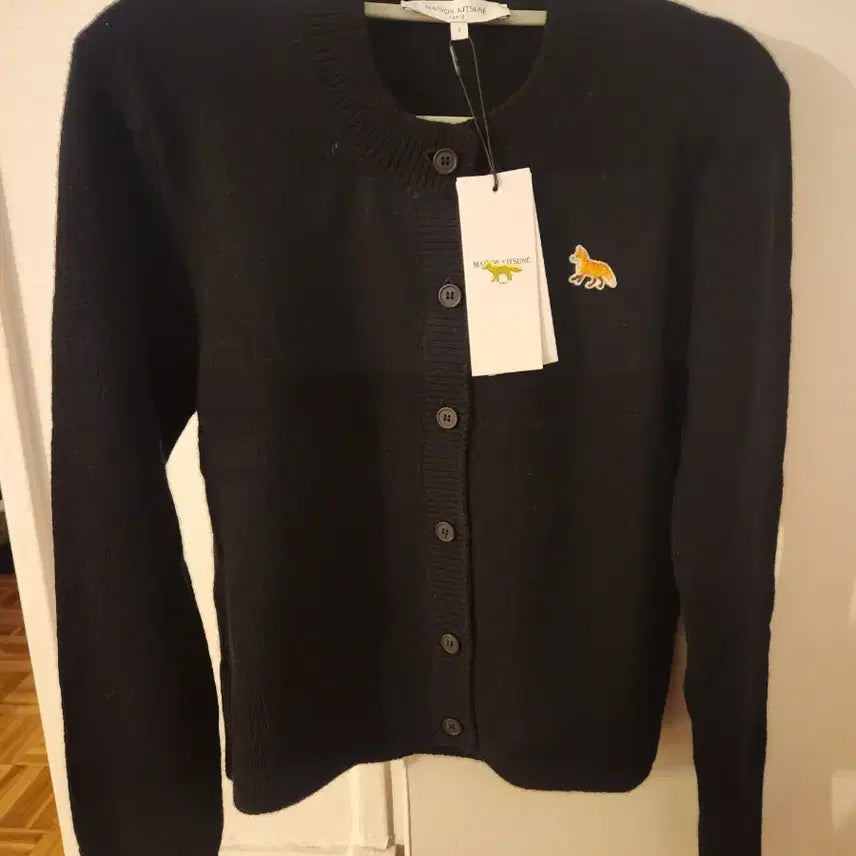 [BUNJANG] Maison Kitsune Fox Patch Wool Cardigan Black S / 메종키츠네 폭스 패치 울 가디건 블랙 S (새상품)