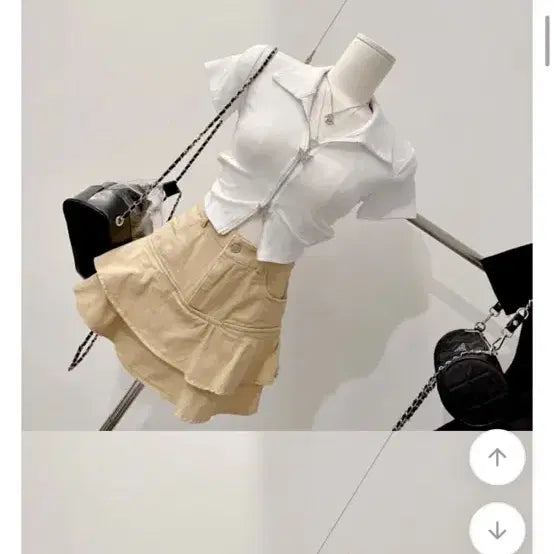 [BUNJANG] Frill Shirring Ruffle Skirt (Ivory/Beige) / [새상품급인데 반값] 프릴 셔링 캉캉 스커트 (아이보리/베이지)