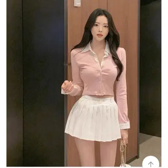 [BUNJANG] Low-Waist Pleated Skirt (Ivory/Black) / [새상품급인데 반값] 로우웨스트 플리츠 속바지 스커트(아이보리/블랙)