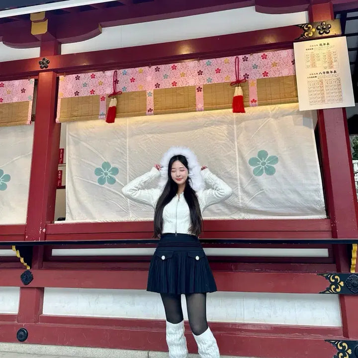 [BUNJANG] Crown Jewelry Pleated Skirt - Black / [새상품급인데 반값] 크라운 보석 플리츠 스커트 블랙