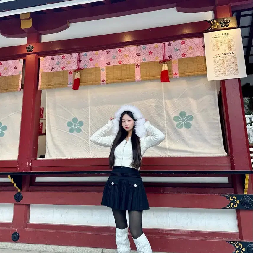 [BUNJANG] Crown Jewelry Pleated Skirt - Black / [새상품급인데 반값] 크라운 보석 플리츠 스커트 블랙