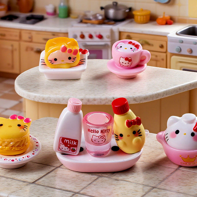 [BUNJANG] Sanrio Hello Kitty Kitchen Miniature Set (10 Types) / 키티 주방 미니어처 세트 10종 (산리오 인형 집꾸미기)