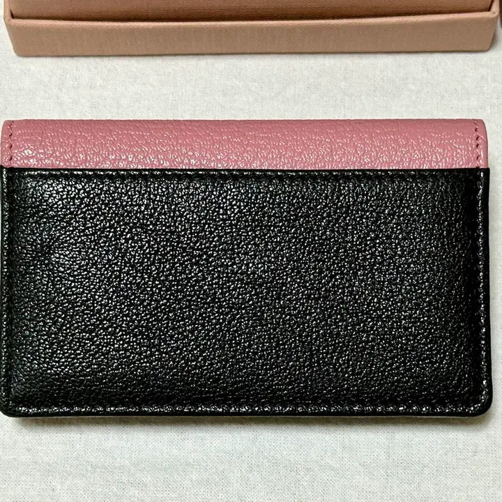 [BUNJANG] Miu Miu Madras Bi-Color Card Case Card Holder Pink / 정품 미우미우 마드라스 바이컬러 카드 케이스 카드지갑 miumiu 핑크