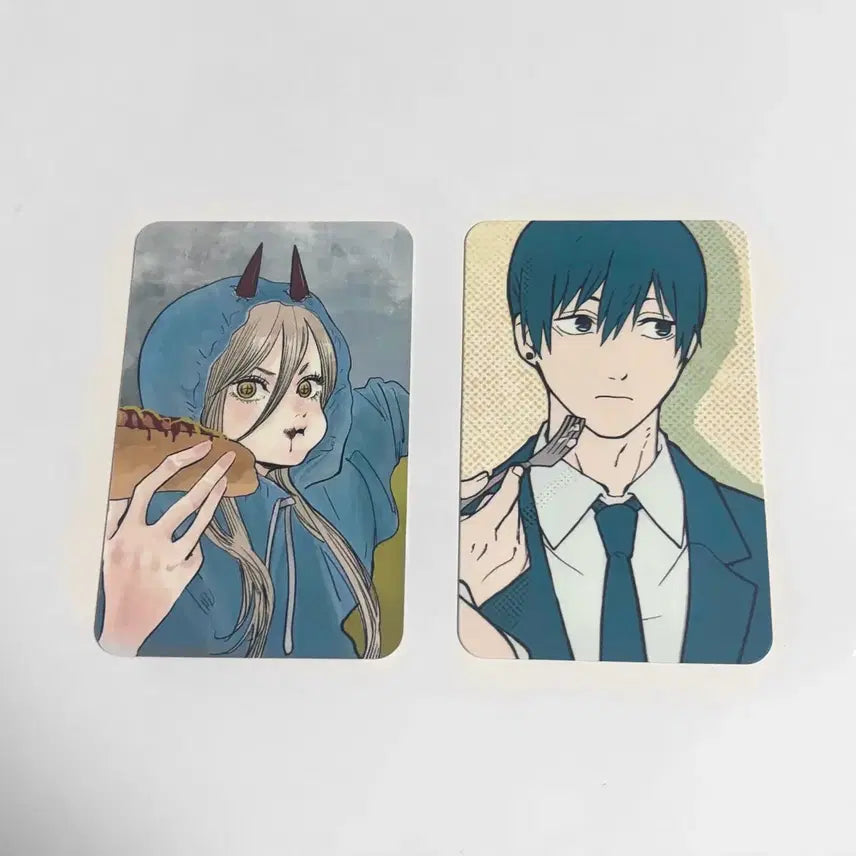 [BUNJANG] Chainsaw Man Power &amp; Aki Photocard Set / 체인소낸 후드 파워 핫도크 포카 + 첸소 아키 포토카드 양면 무광