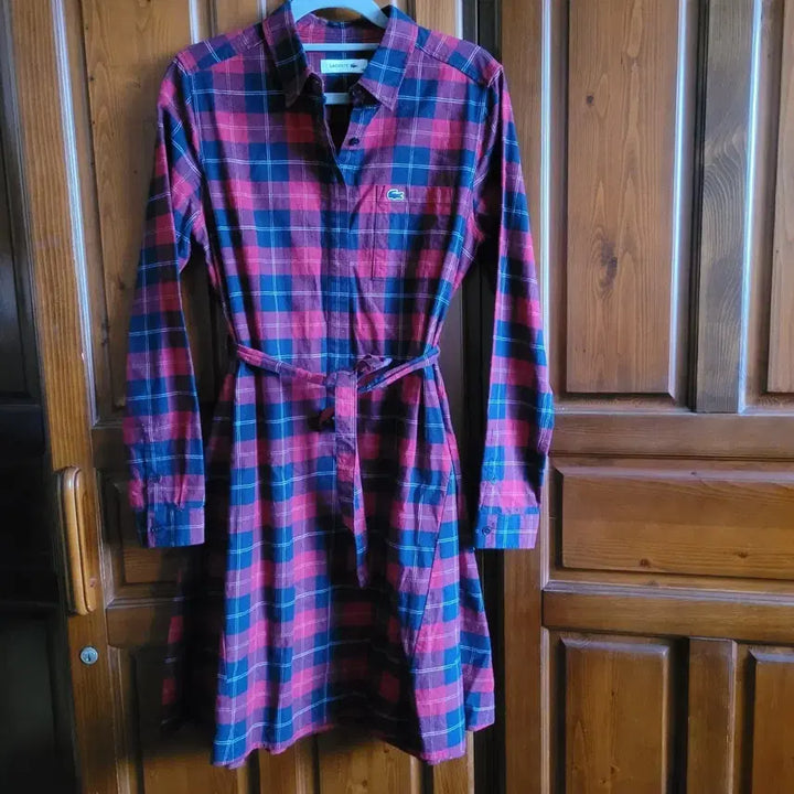 [BUNJANG] Lacoste Checkered Shirt Dress / 라코스테 체크 셔츠 원피스
